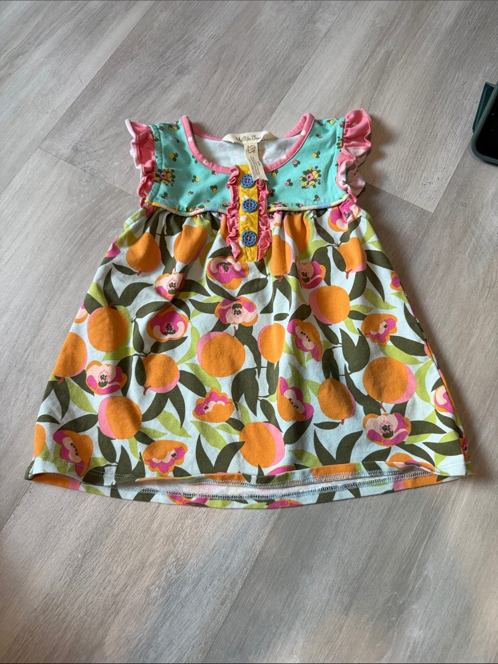 Matilda Jane Orange & Mint Floral Fruit Cotton Dress 18-24 months
